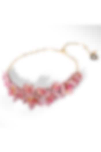 Fuchsia Nylon Thread & Glass Beaded Necklace by Deepa Gurnani at Pernia's Pop Up Shop