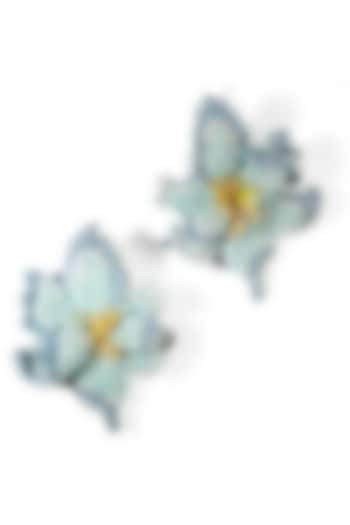 Blue Glass Beaded Stud Earrings by Deepa Gurnani at Pernia's Pop Up Shop