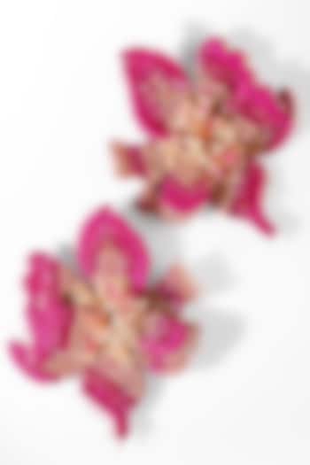 Fuchsia Glass Beaded Stud Earrings by Deepa Gurnani at Pernia's Pop Up Shop