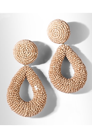 Champagne Glass Beaded Dangler Earrings by Deepa Gurnani