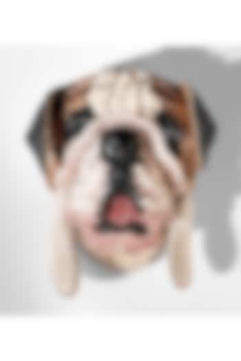 Ivory Glass Beaded & Nylon Thread Bulldog Brooch by Deepa Gurnani at Pernia's Pop Up Shop