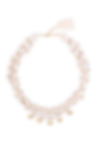 Ivory Glass Beaded Necklace by Deepa Gurnani at Pernia's Pop Up Shop