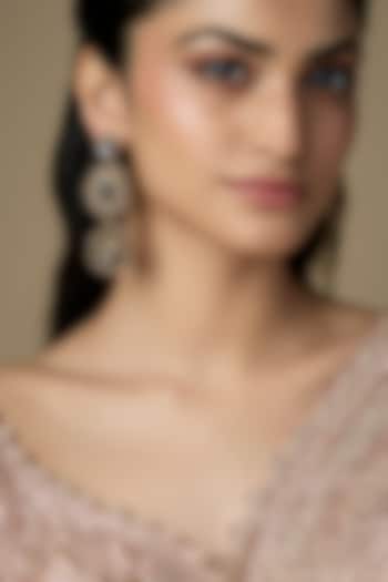 Two-Tone Finish Gunmetal Stone Dangler Earrings by Deepa Gurnani at Pernia's Pop Up Shop