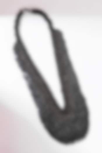 Black Glass Beaded & Hand Embroidered Bib Necklace by Deepa Gurnani at Pernia's Pop Up Shop