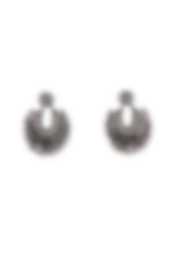 Gunmetal Glass Bead & Crystal Dangler Earrings by Deepa Gurnani at Pernia's Pop Up Shop