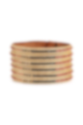 Bronze Glass Bead & Scallop Embellished Cuff by Deepa Gurnani at Pernia's Pop Up Shop