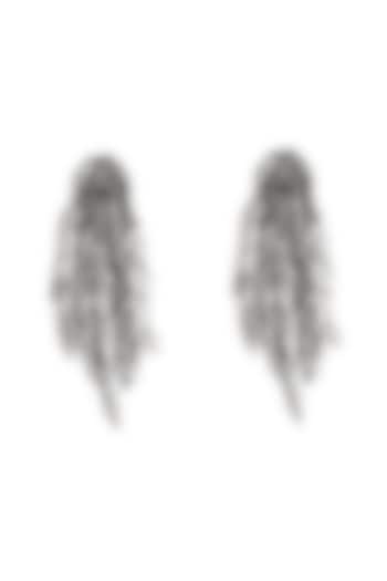 Gunmetal Glass Beaded Dangler Earrings by Deepa Gurnani at Pernia's Pop Up Shop