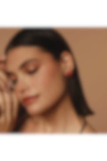 Red Glass Beaded Stud Earrings by Deepa Gurnani at Pernia's Pop Up Shop