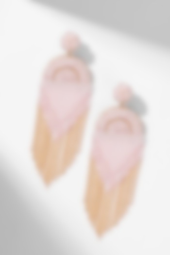 Blush Pink Glass Beaded Dangler Earrings by Deepa Gurnani at Pernia's Pop Up Shop