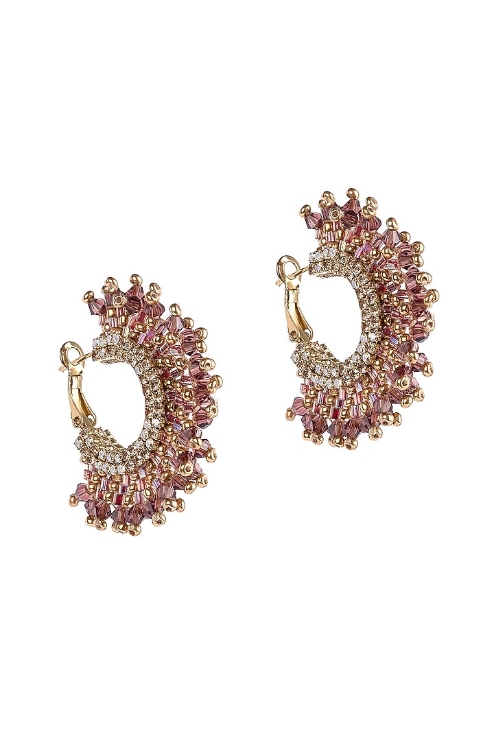 Amethyst Glass Beaded Hoop Earrings by Deepa Gurnani at Pernia's Pop Up Shop