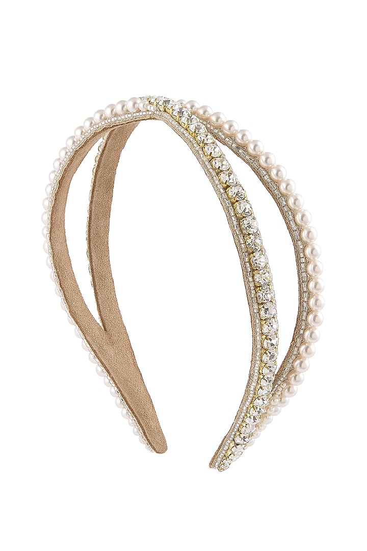Gold Glass Crystal Headband by Deepa Gurnani at Pernia's Pop Up Shop