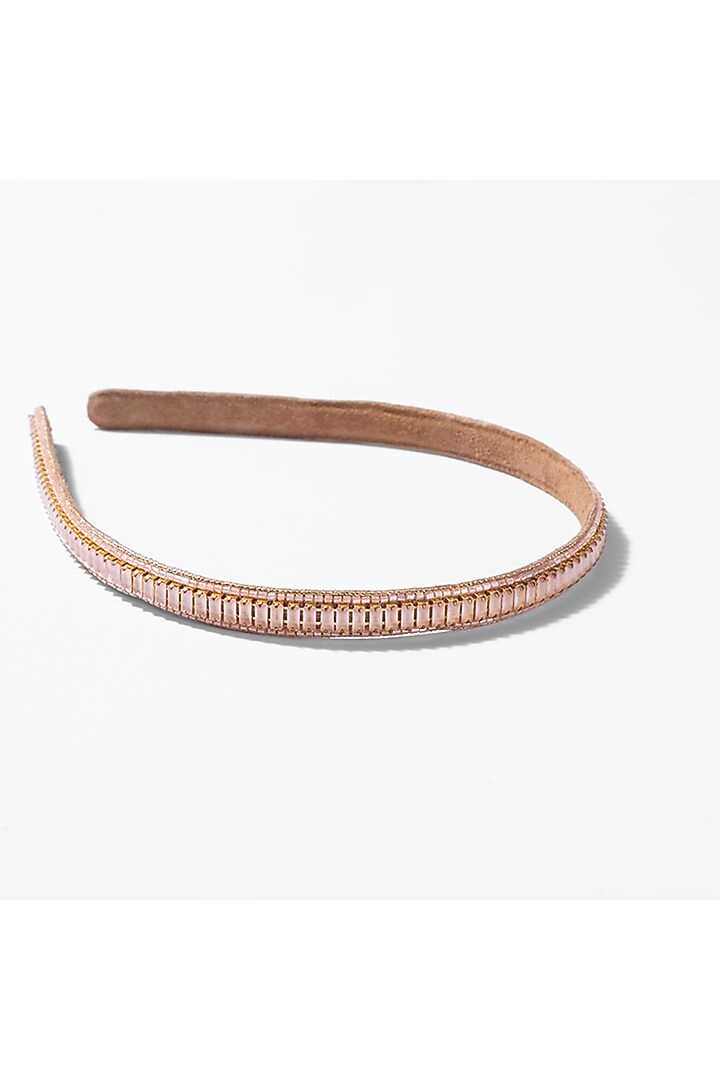 Peach Glass Crystal Headband by Deepa Gurnani at Pernia's Pop Up Shop