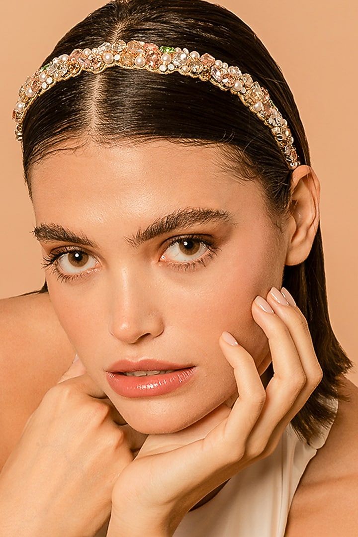 Multi-Colored Glass Crystal Headband by Deepa Gurnani at Pernia's Pop Up Shop