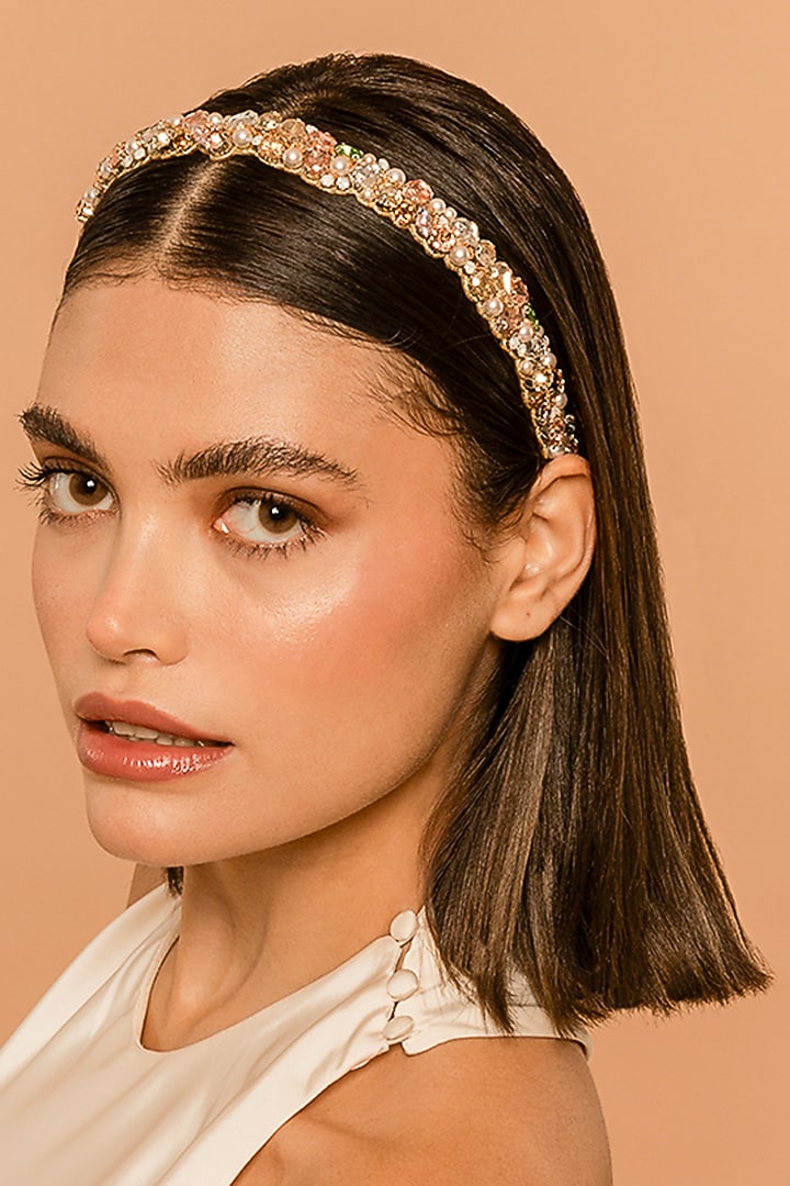 Multi-Colored Glass Crystal Headband by Deepa Gurnani at Pernia's Pop Up Shop