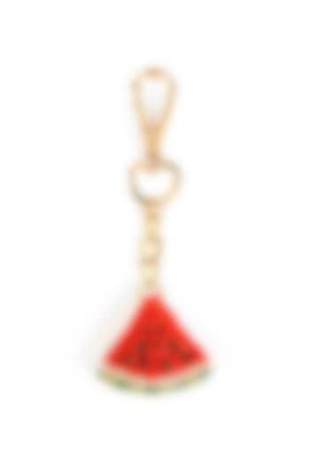 Red Glass Beaded Watermelon Bag Charm by Deepa Gurnani at Pernia's Pop Up Shop