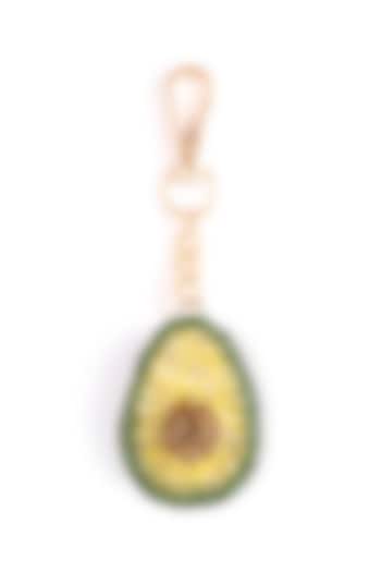 Green Glass Beaded Avocado Bag Charm by Deepa Gurnani at Pernia's Pop Up Shop