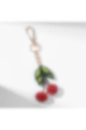 Red Glass Beaded Cherry Bag Charm by Deepa Gurnani at Pernia's Pop Up Shop