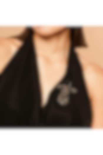 Gunmetal Glass Beaded Goat Brooch by Deepa Gurnani at Pernia's Pop Up Shop