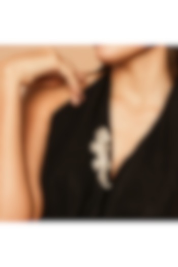 Silver Glass Beaded Alligator Brooch by Deepa Gurnani at Pernia's Pop Up Shop