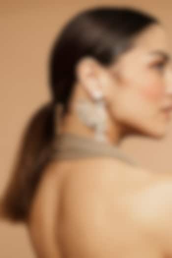 Ivory Glass Beaded Hummingbird Earrings by Deepa Gurnani at Pernia's Pop Up Shop