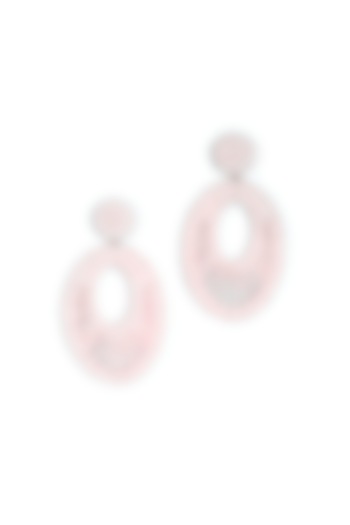 Blush Pink Glass Beaded Dangler Earrings by Deepa Gurnani at Pernia's Pop Up Shop