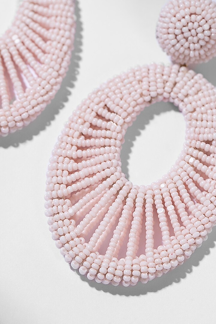 Blush Pink Glass Beaded Dangler Earrings by Deepa Gurnani at Pernia's Pop Up Shop
