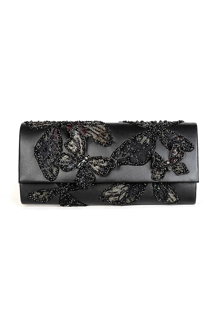 Black Glass Beaded Clutch by Deepa Gurnani at Pernia's Pop Up Shop