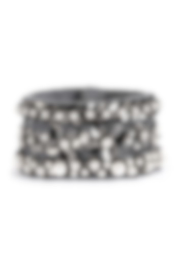 Gunmetal Glass Beaded Bracelet by Deepa Gurnani at Pernia's Pop Up Shop