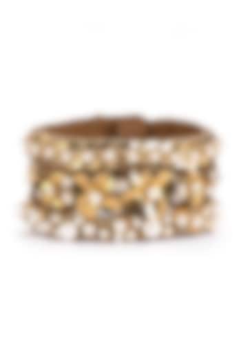 Gold Glass Beaded Bracelet by Deepa Gurnani at Pernia's Pop Up Shop