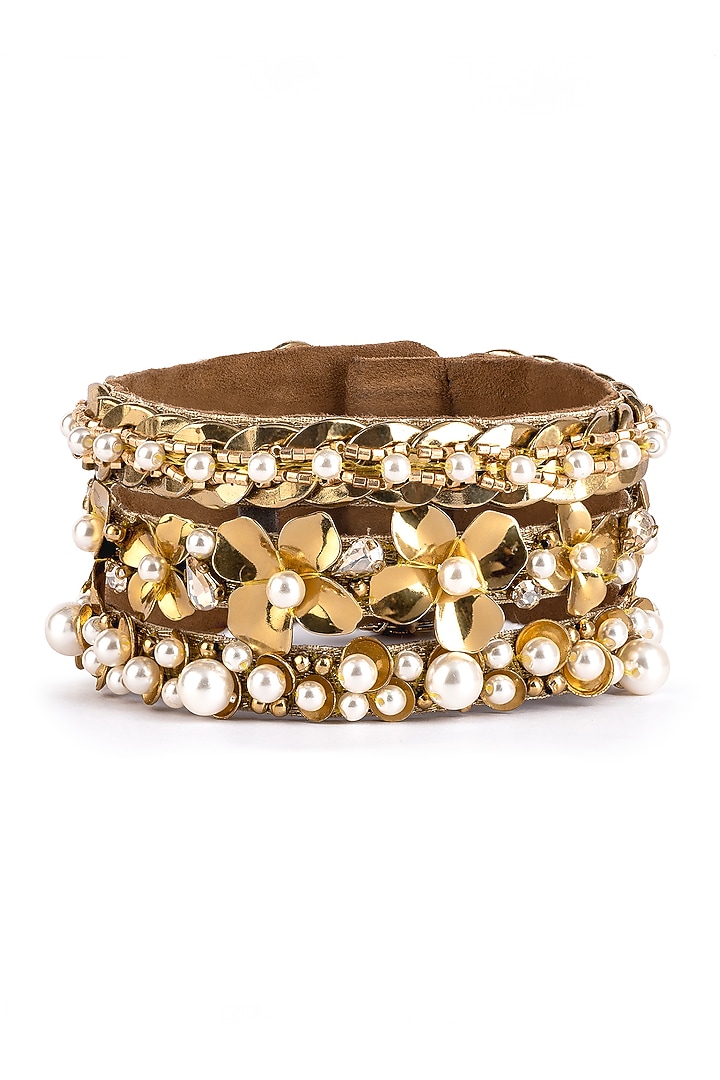 Gold Glass Beaded Bracelet by Deepa Gurnani at Pernia's Pop Up Shop