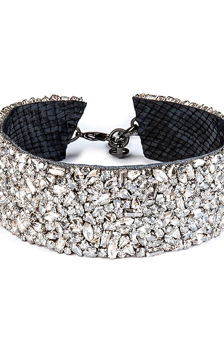 Gunmetal Glass Beaded Necklace by Deepa Gurnani at Pernia's Pop Up Shop