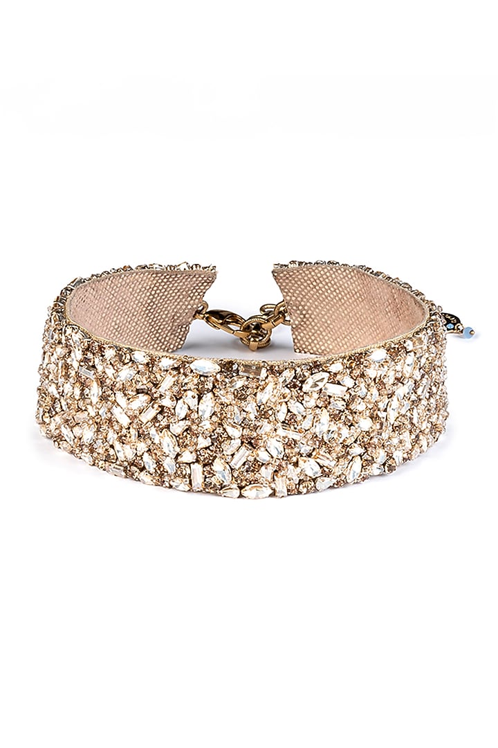 Gold Glass Beaded Necklace by Deepa Gurnani at Pernia's Pop Up Shop