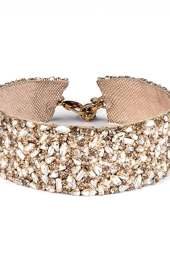 Gold Glass Beaded Necklace by Deepa Gurnani at Pernia's Pop Up Shop