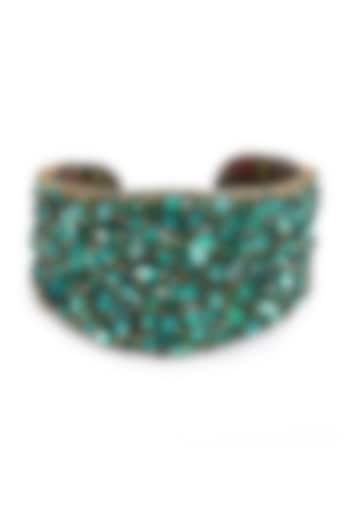 Emerald Green Glass Beaded Bracelet by Deepa Gurnani at Pernia's Pop Up Shop