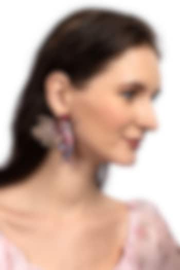 Fuchsia Glass Beaded Hummingbird Earrings by Deepa Gurnani at Pernia's Pop Up Shop