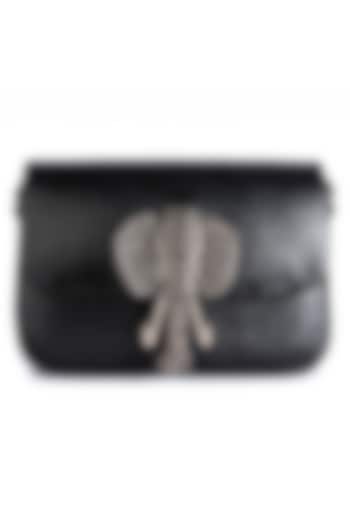 Black Glass Beaded Elephant Clutch by Deepa Gurnani at Pernia's Pop Up Shop