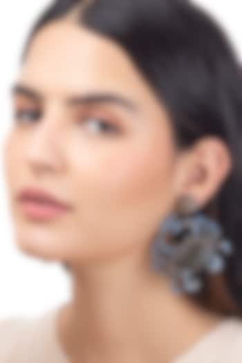 Blue Glass Beaded Crab Earrings by Deepa Gurnani at Pernia's Pop Up Shop