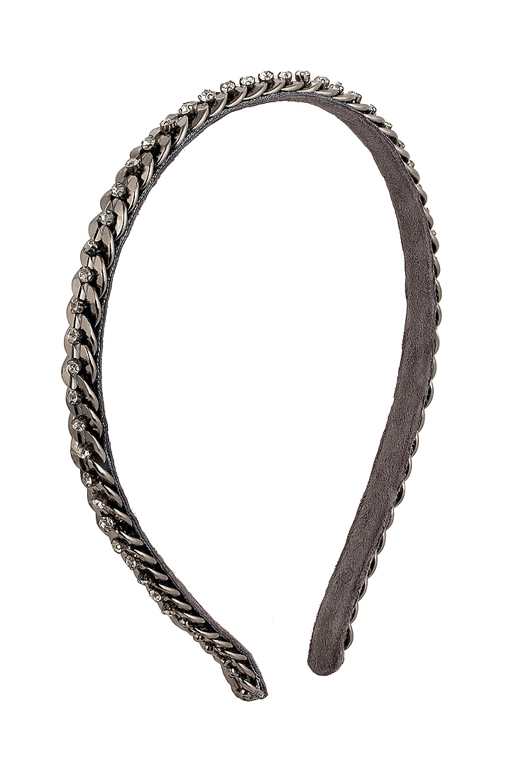 Gunmetal Glass Beaded Headband by Deepa Gurnani at Pernia's Pop Up Shop