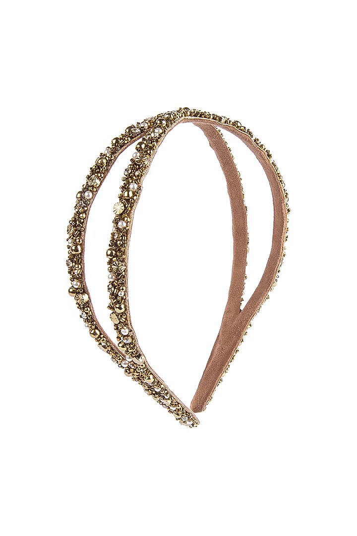 Gold Glass Beaded Headband by Deepa Gurnani at Pernia's Pop Up Shop