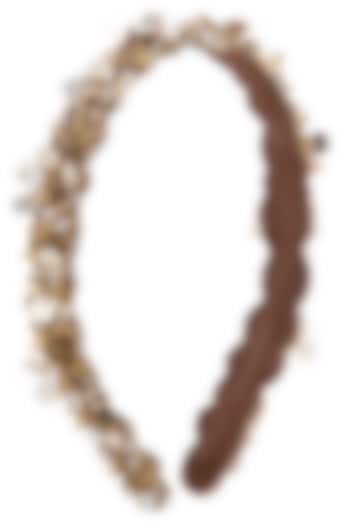 Gold Glass Beaded & Semi-Precious Stone Hairband by Deepa Gurnani at Pernia's Pop Up Shop
