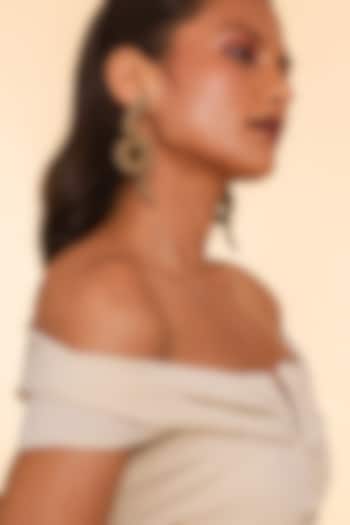 Gold Glass Beaded Boa Earrings by Deepa Gurnani at Pernia's Pop Up Shop