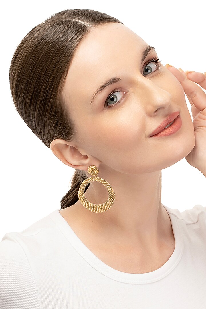 Champagne Glass Beaded Hoop Earrings by Deepa Gurnani at Pernia's Pop Up Shop