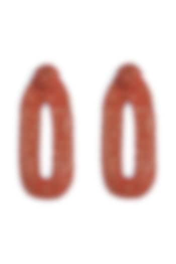 Coral Glass Beaded Dangler Earrings by Deepa Gurnani at Pernia's Pop Up Shop