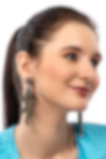 Olive Glass Beaded Alligator Earrings by Deepa Gurnani at Pernia's Pop Up Shop