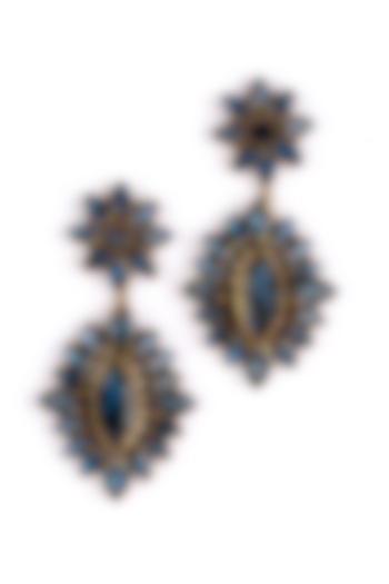 Emerald Green Glass Beaded Dangler Earrings by Deepa Gurnani at Pernia's Pop Up Shop