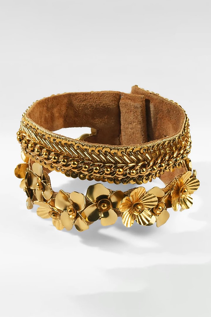 Gold Glass Beaded Bracelet by Deepa Gurnani at Pernia's Pop Up Shop