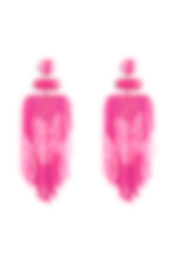 Pink Bead & Crystal Dangler Earrings by Deepa Gurnani at Pernia's Pop Up Shop