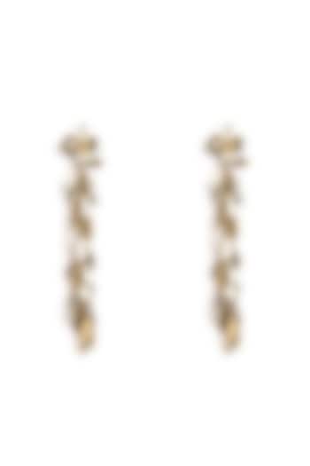 Gold Glass Beaded Dangler Earrings by Deepa Gurnani at Pernia's Pop Up Shop