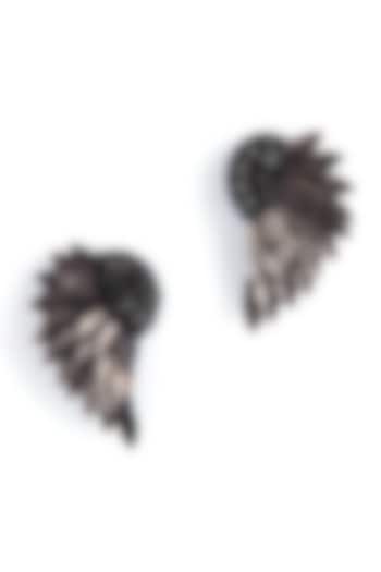 Black Glass Crystal Dangler Earrings by Deepa Gurnani at Pernia's Pop Up Shop