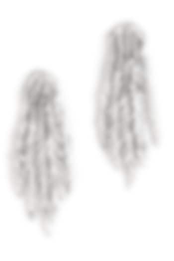 Silver Glass Beaded Dangler Earrings by Deepa Gurnani at Pernia's Pop Up Shop